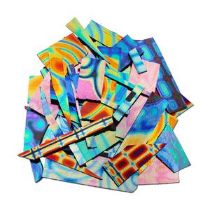 1 Lb Dichromagic Tie Dye Pattern Scrap On Black - 90 COE
