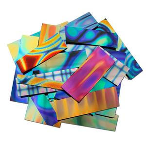 1 Lb Dichromagic Tie Dye Pattern Scrap On Black - 96 Coe