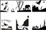 Exotic Animals Black Enamel Decals