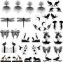 Earring Set Black Enamel Decals