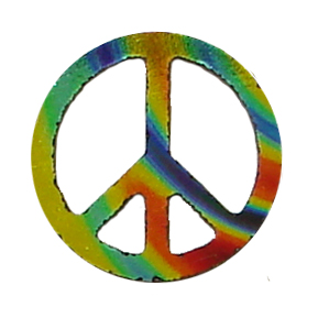 Pre-Cut Far Out Peace Sign On Thin Black - 96 COE