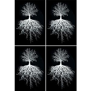 Tree of Life White Enamel Decals - 4 Pack