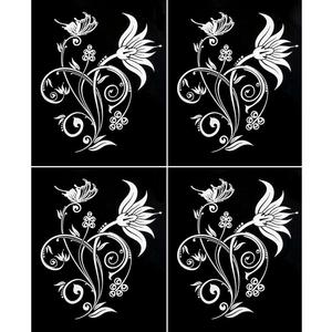 Butterfly Garden White Enamel Decals - 4 Pack
