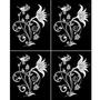Butterfly Garden White Enamel Decals - 4 Pack
