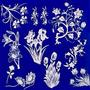 Floral Silhouettes White Enamel Decals