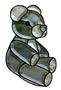 Gray Teddy Bear Bevel Cluster