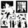 Cat Black Enamel Decals