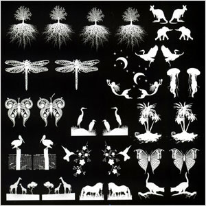 Earring Set White Enamel Decals
