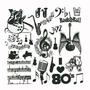 Music Black Enamel Decals
