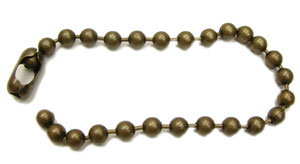 9-1/2 Medieval Brass 6.3mm Ball Chain Bracelet