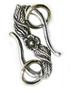 Art Nouveau Flower And Leaves Silver Finish S Hooks - 1 Pair