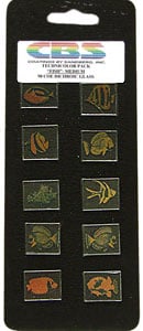 10 Medium Technicolor Dichroic Fish - 96 COE