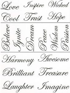 Script Fine Art Sepia Decals