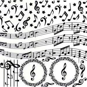 Designer Line Music Black Enamel Decals