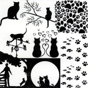 Designer Line Cat Black Enamel Decals