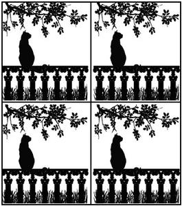 Window Cat Black Enamel Decals - 4 Pack