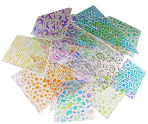 1/2 LB CBS Borderline Pattern Scrap Thin Clear - 90 COE