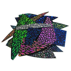 1/2 LB CBS Borderline Pattern Scrap Thin Black - 90 COE