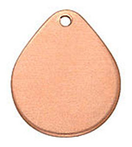 7/8 Flat Copper Tear Drop - 6 Pack