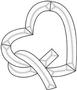 Heart With Ribbon Bevel Cluster