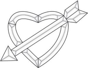 Heart and Arrow Bevel Cluster