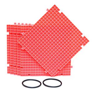 Pink Waffle Grid Surface - 6 Pack