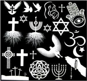 Religion White Enamel Decals
