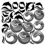 Designer Dolphins And Waves Black Enamel Decals