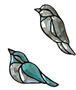 Colored Songbirds Cluster - Faces Left
