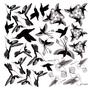 Hummingbirds Black Enamel Decals