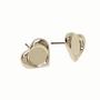 Silver Plated Heart Stud Earrings - 1 Pair