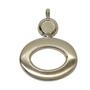 Brushed Satin Silver Plated Oval Pendant With Round Setting