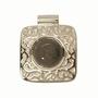 Silver Plated Filigree Square Pendant