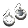Silver Plated Brushed Satin Round Earrings