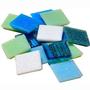 3/4 Blue Horizons Venetian Glass Tile Mix - 2.5 Lbs