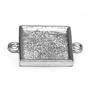Sterling Silver Plated Square Cabochon Mini Links - 10 Pack
