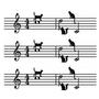 Cats and Music Black Enamel Decals