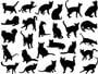 Cat Silhouettes Black Enamel Decals