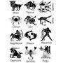 Zodiac Signs Black Enamel Decals