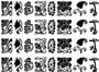 Art Nouveau Flowers Black Enamel Decals