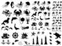 Sea Things Black Enamel Decals