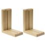 Oak Wood Finish Bookends - 1 Pair