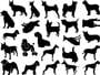 Dog Silhouettes Black Enamel Decals