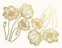 Poppies Gold Enamel Decals
