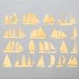 Sailboats Gold Enamel Decals
