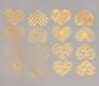 Modern Hearts Gold Enamel Decals