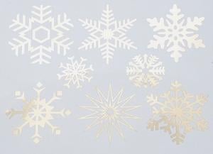 Large Snowflakes Silver Enamel Decals