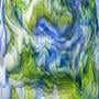 Bullseye Clear with Royal Blue, Spring Green and White Glascadia Streaky - 90 COE