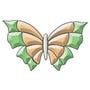 Butterfly Colored Bevel Cluster