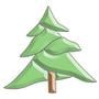 Pine Tree Colored Bevel Cluster